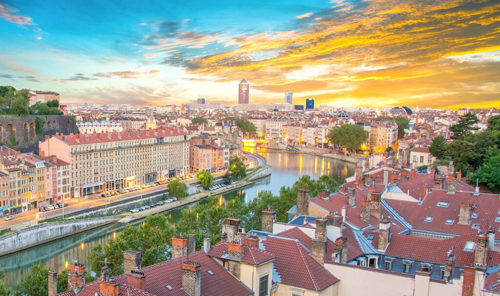 Lyon, France in the early morning light.